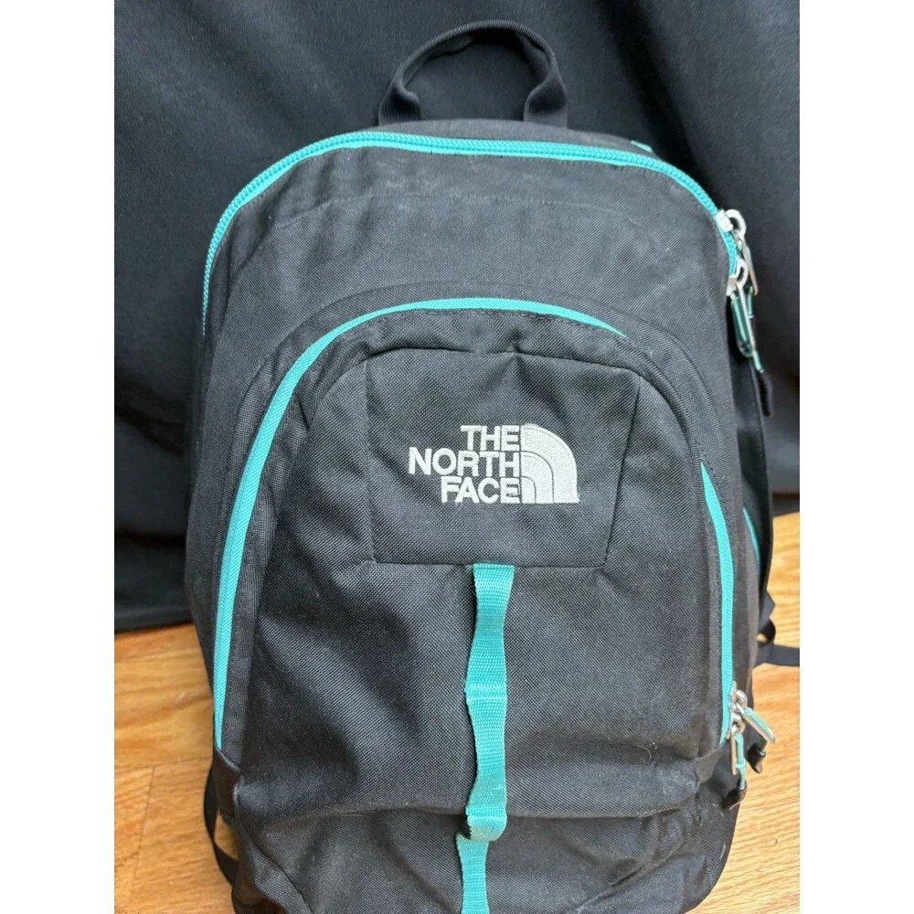 The North Face Vault Rucksack Black Blue Padded Strap Backpack Bag Casual